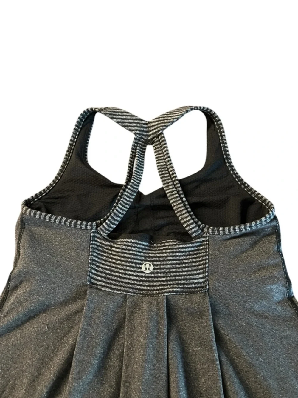 lululemon athletic Gray and Black Sleeveless Tank with Textured Striped  Size 4